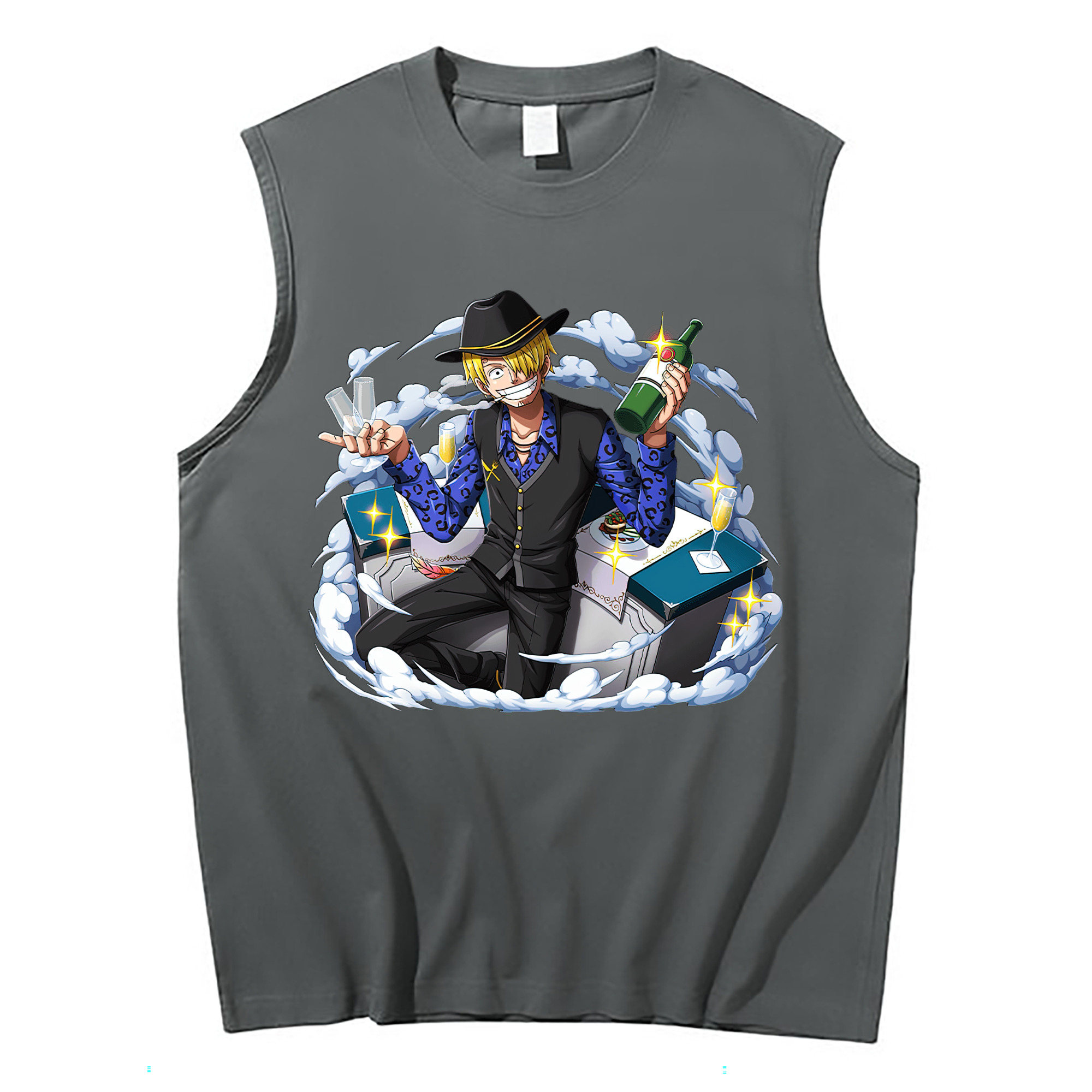 （画像用） ワンピース サンジ ONE PIECE Sanji コットン100％タンクトップ（フロントプリント）